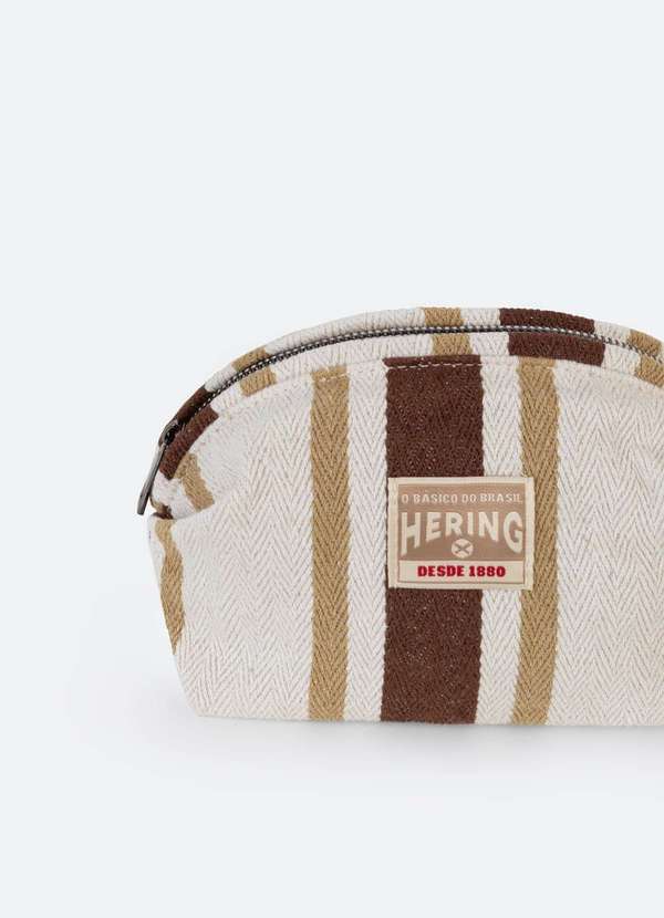 Hering - Necessaire Feminina em Tecido Rustico e Fio Tinto Marrom 3