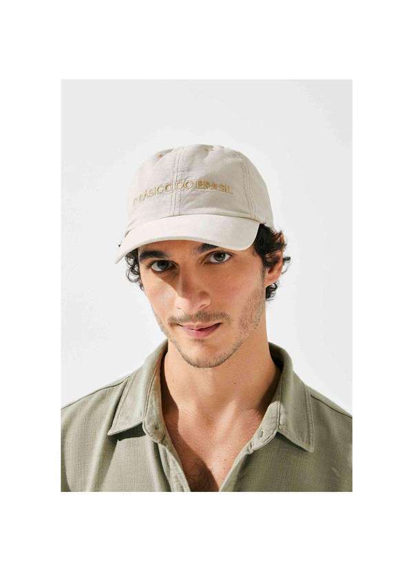 Hering - Bone Masculino Aba Curva com Bordado Bege
