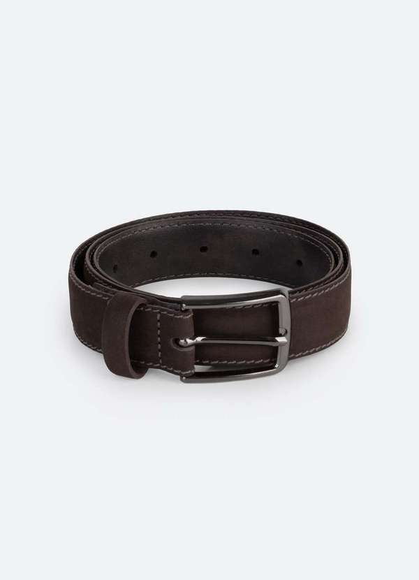 Hering - Cinto Masculino Nobuck com Fivela em Metal Marrom