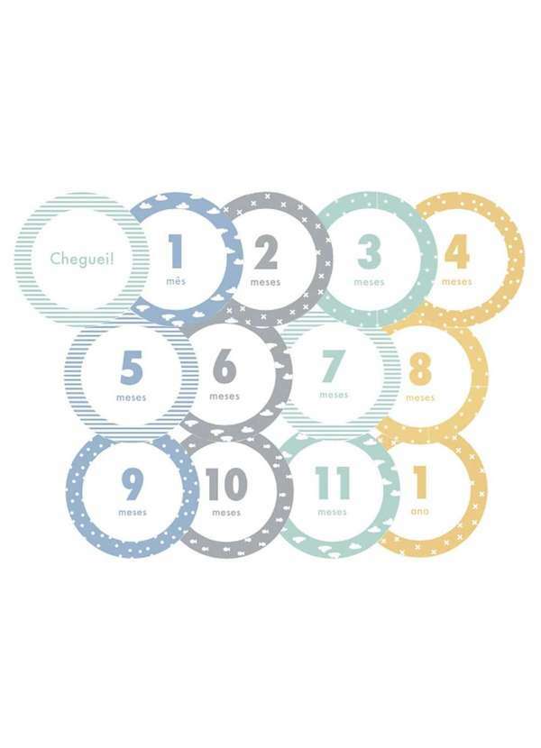 Hering - Kit Adesivos Bebe Mesversario Hering Kids Azul