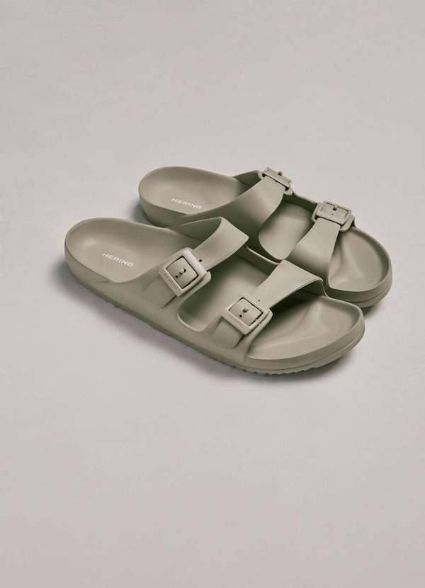 Hering - Sandalia Papete Masculina Tiras Fivelas Bege 4