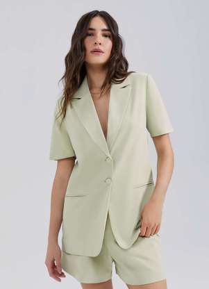 Hering - Blazer em Crepe Manga Curta - HERING