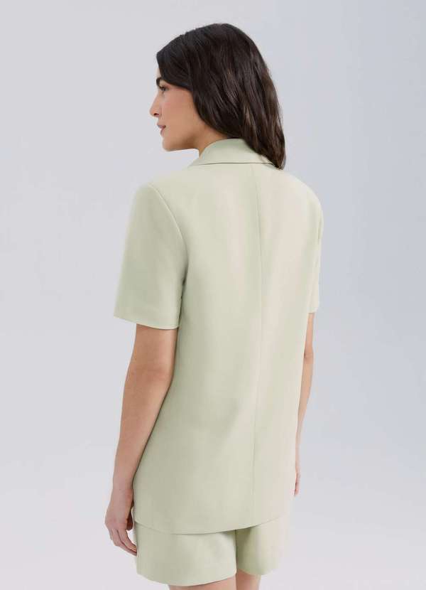 Hering - Blazer em Crepe Manga Curta Verde 3