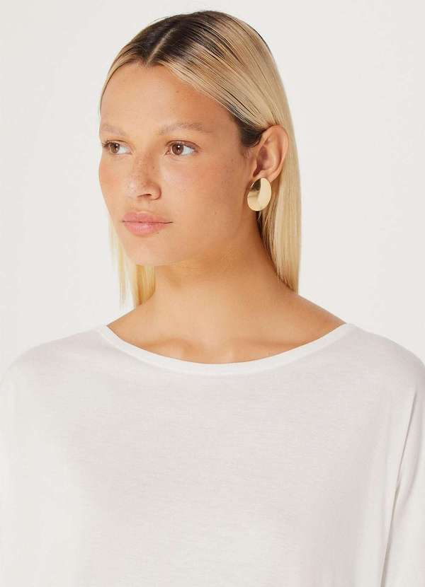 Hering - Blusa Basica Feminina Manga Curta Branco 2