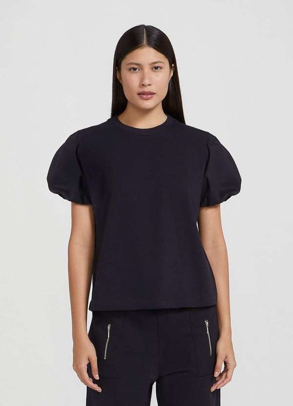 Hering - Blusa Feminina com Manga Bufante Preto