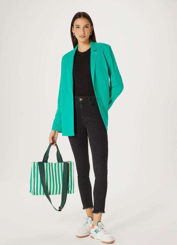 Hering - Blusa Feminina Manga Curta Canelada em Trico Preto 2