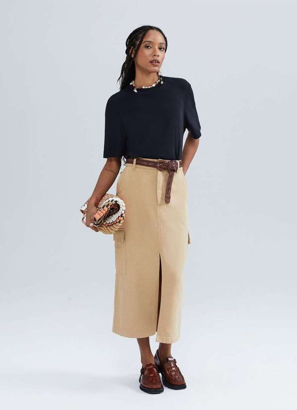 Hering - Blusa Feminina Manga Curta em Malha Interlock Preto 4