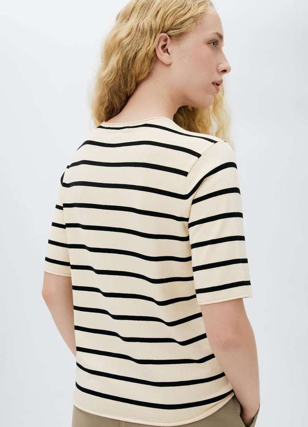 Hering - Blusa Feminina Manga Curta em Trico Fio Tinto Branco 3