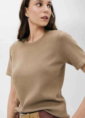 Hering - Blusa Feminina Manga Curta em Trico - HERING