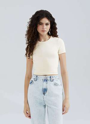 Hering - Blusa Feminina Manga Curta Slim em Ribana - HERING