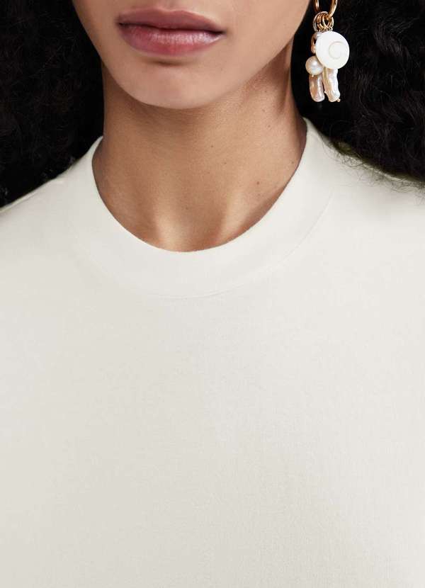 Hering - Blusa Feminina Manga Curta Super Cotton Bege 2