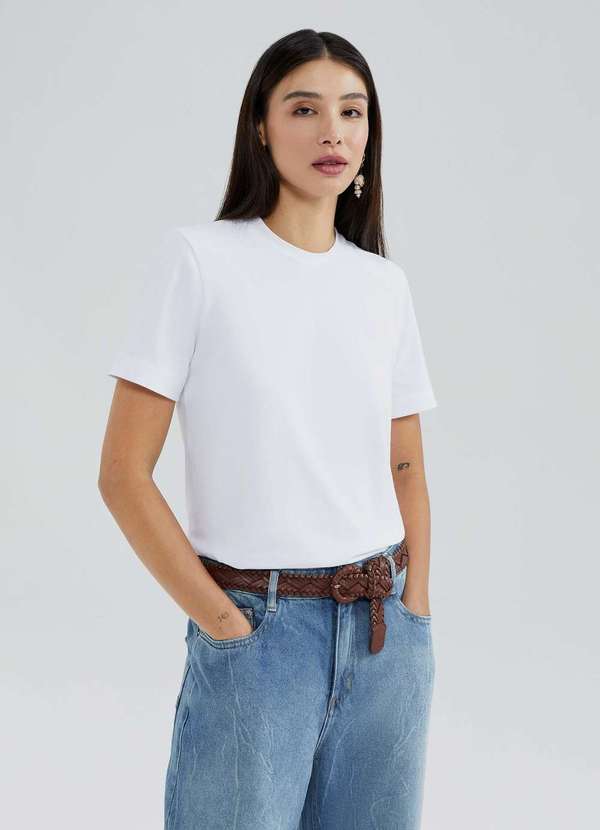 Hering - Blusa Feminina Manga Curta Super Cotton Branco 2