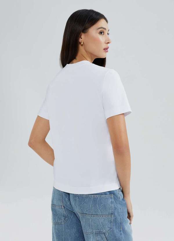 Hering - Blusa Feminina Manga Curta Super Cotton Branco 3