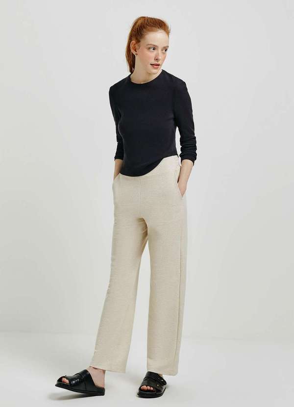 Hering - Blusa Feminina Manga Longa em Ribana Canelada Preto 4