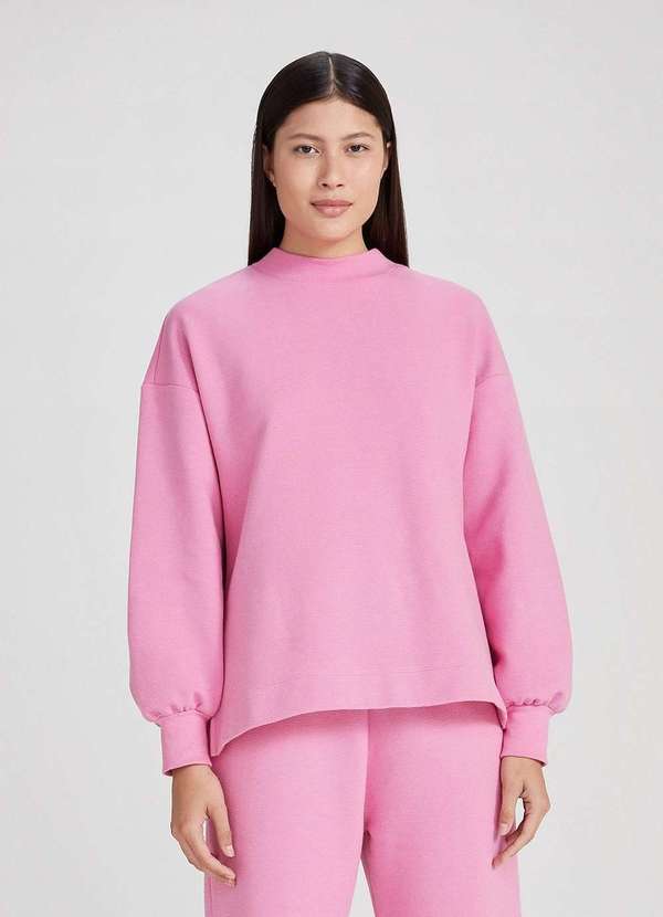 Hering - Blusao Basico Feminino em Malha Texturizada Rosa