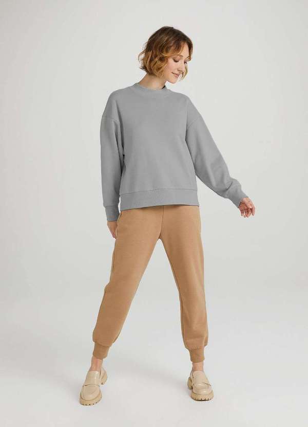 Hering - Blusao de Moletom Peluciado Feminino Oversized Azul 5