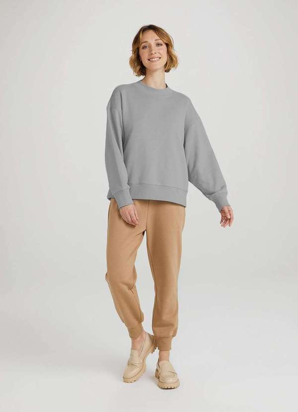 Hering - Blusao de Moletom Peluciado Feminino Oversized Azul 6