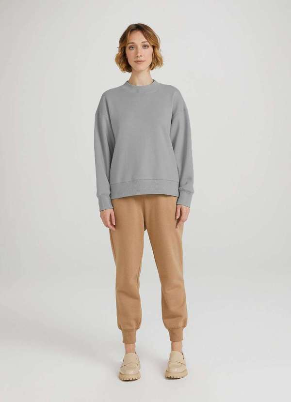 Hering - Blusao de Moletom Peluciado Feminino Oversized Azul 7