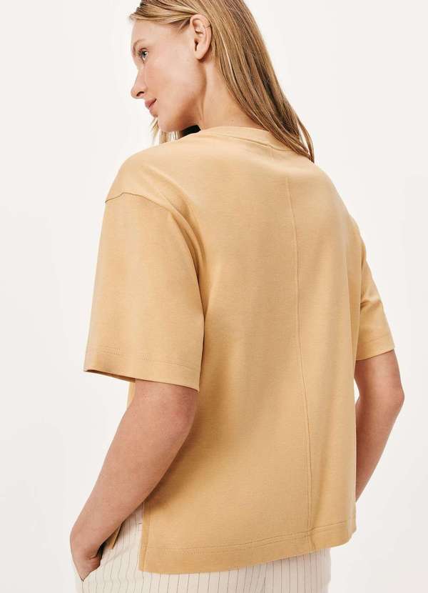 Hering - Camiseta Feminina Manga Curta em Algodao Peruano Laranja 3