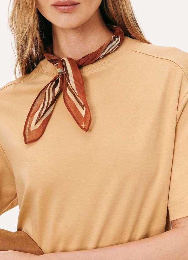 Hering - Camiseta Feminina Manga Curta em Algodao Peruano Laranja 4