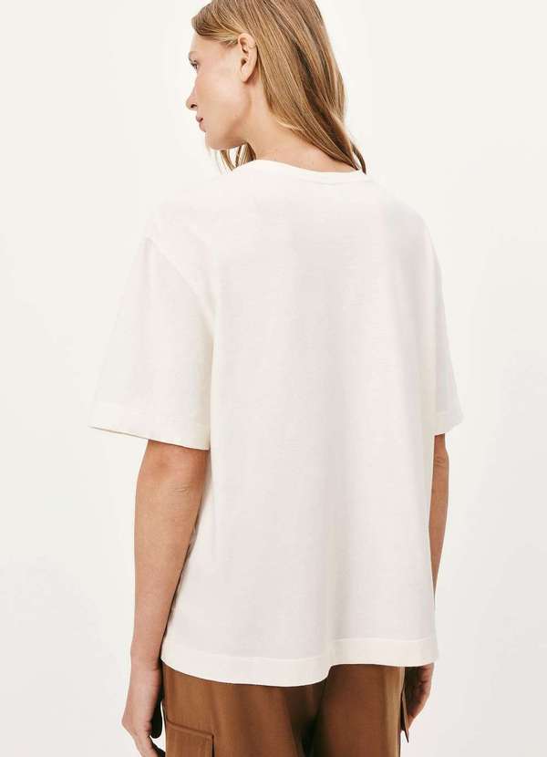 Hering - Camiseta Feminina Manga Curta Oversized Branco 3