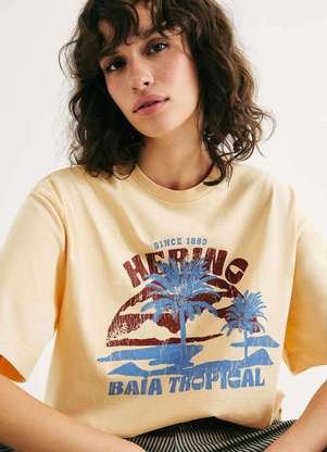 Hering - Camiseta Feminina Manga Curta Oversized - HERING