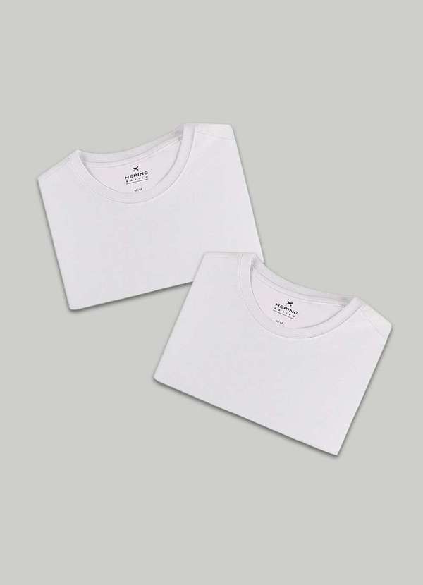 Hering - Kit com 2 Camisetas Femininas Basicas Branco
