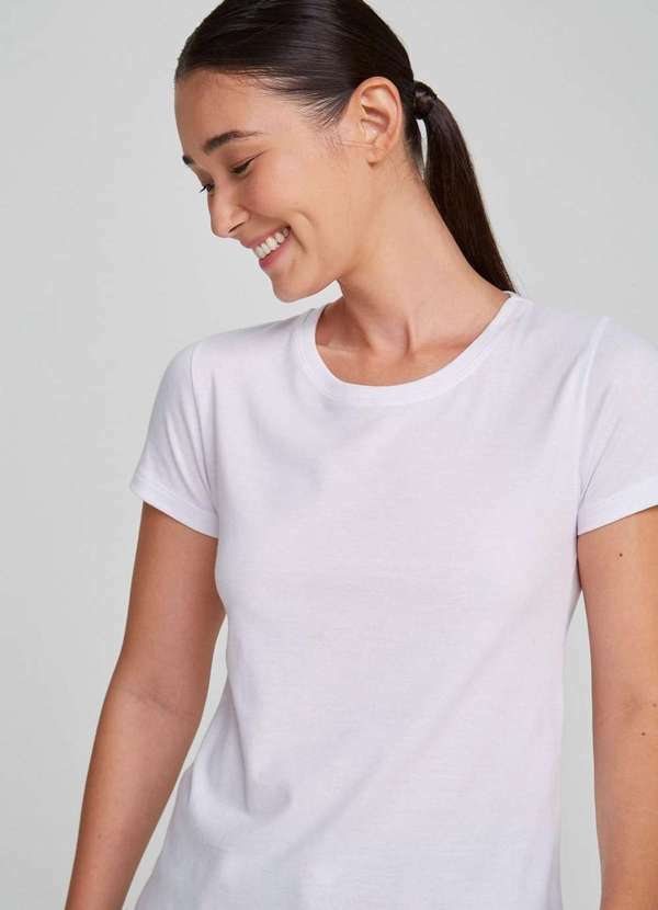 Hering - Kit com 2 Camisetas Femininas Basicas Branco 3