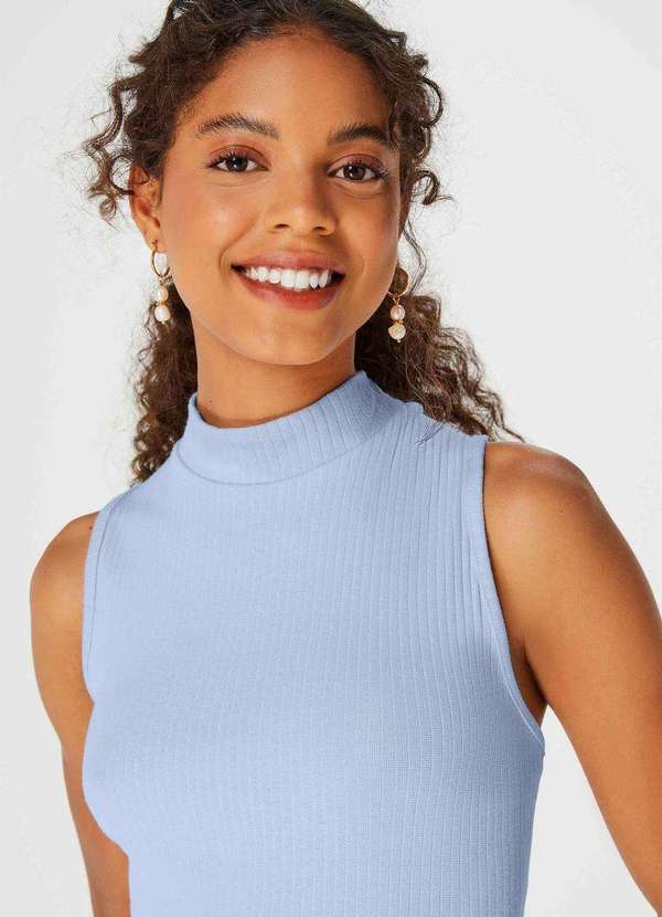 Hering - Regata Basica Feminina Gola Alta Canelada Azul