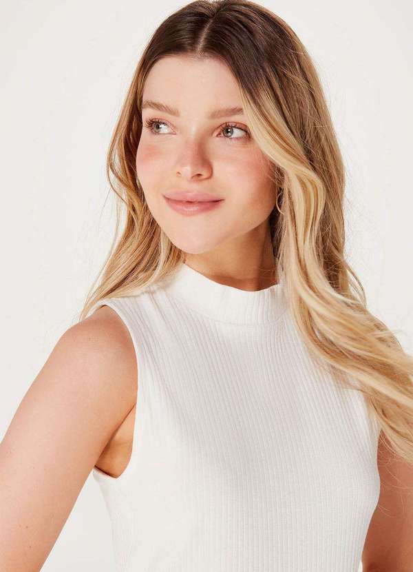 Hering - Regata Basica Feminina Gola Alta Canelada Branco