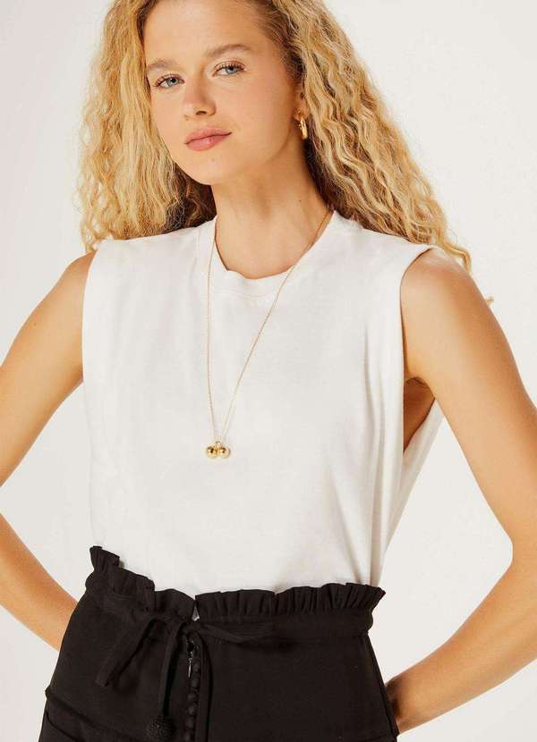 Hering - Regata Basica Feminina Muscle Tee Branco 2