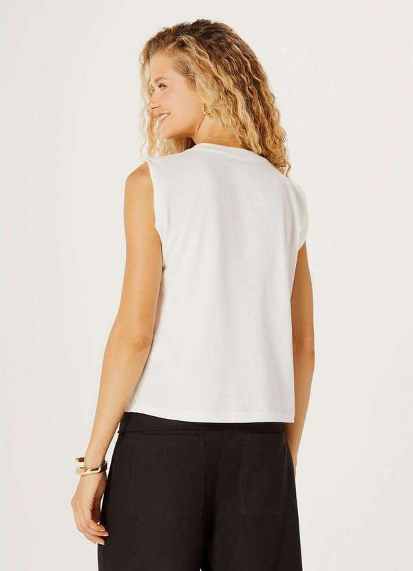 Hering - Regata Basica Feminina Muscle Tee Branco 3