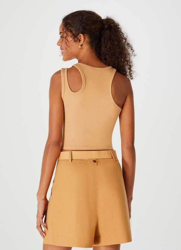 Hering - Regata Cropped Feminina em Ribana Marrom 3