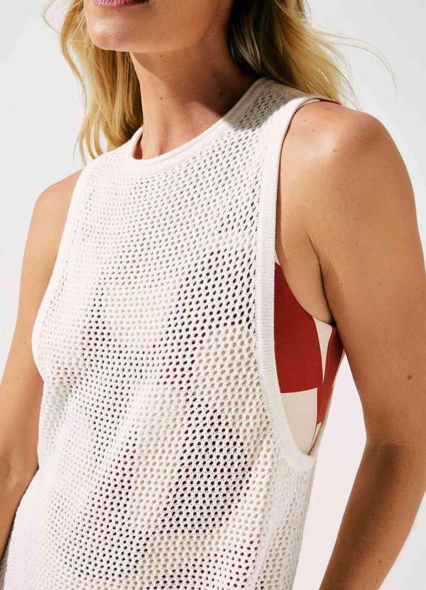 Hering - Regata Feminina Alongada em Trico Branco