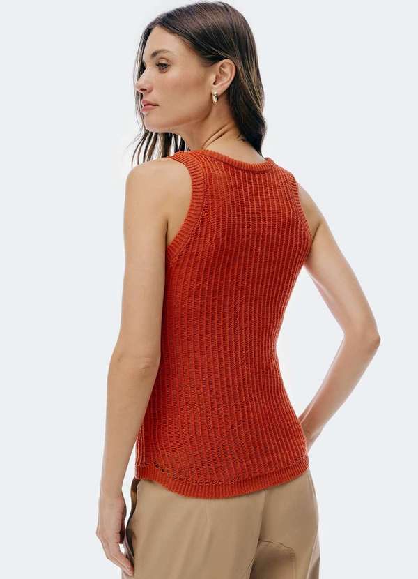 Hering - Regata Feminina Alongada em Trico Vermelho 3