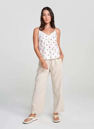 Hering - Regata Feminina Animal Print em Linho - HERING