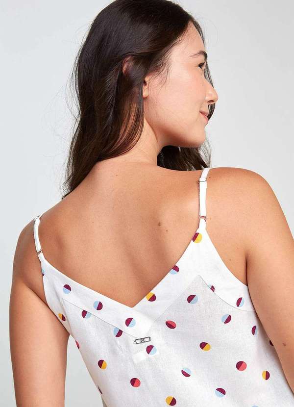 Hering - Regata Feminina Animal Print em Linho Branco 3