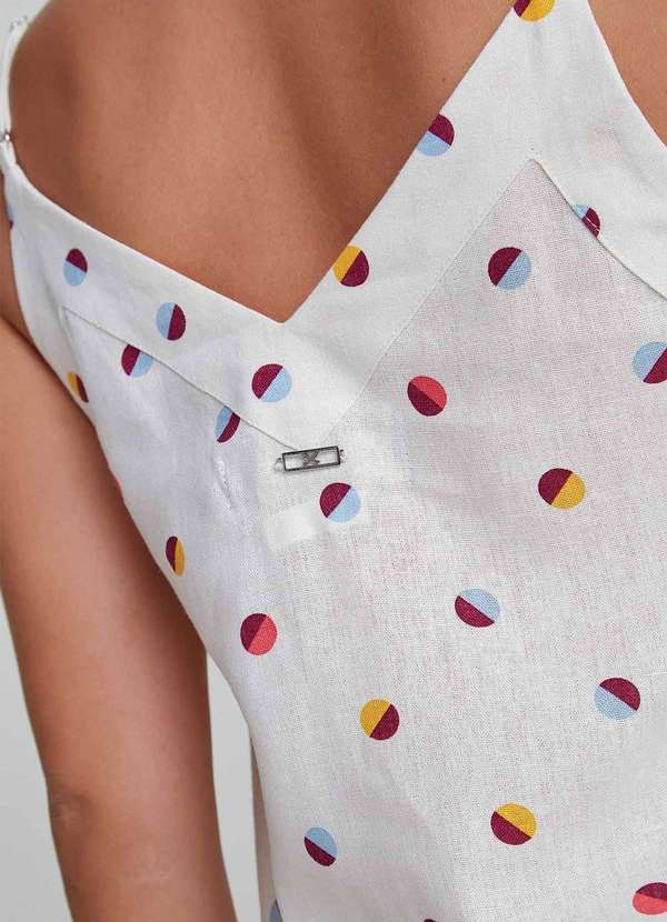 Hering - Regata Feminina Animal Print em Linho Branco 4