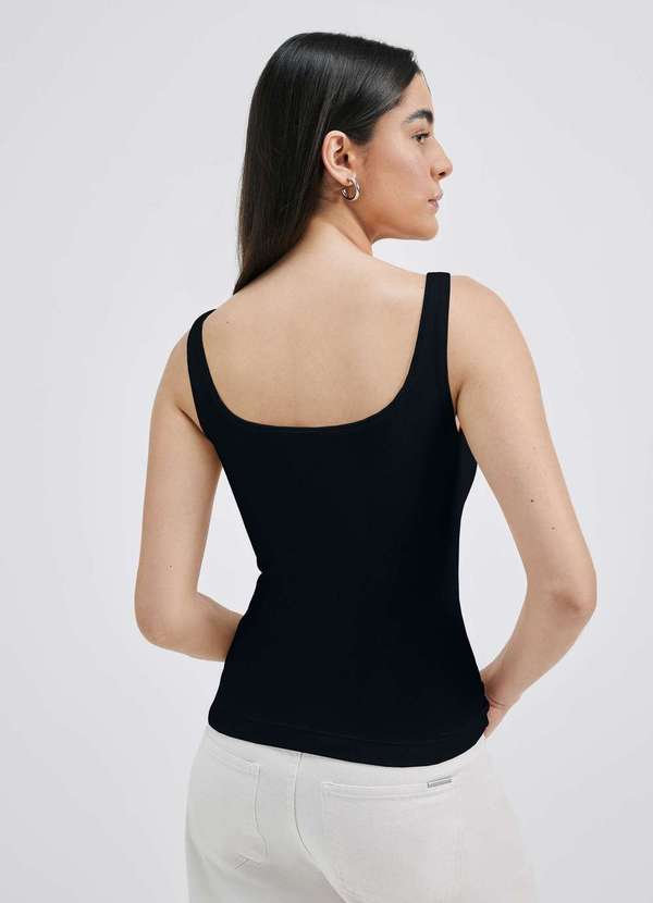 Hering - Regata Feminina Decote em Ribana Preto 3