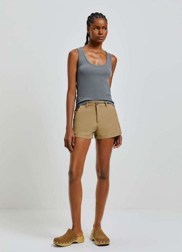 Hering - Regata Feminina Decote U em Ribana Canelada Preto 4