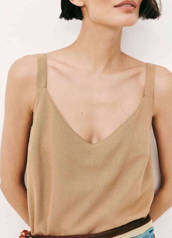 Hering - Regata Feminina Decote V Box Bege 2