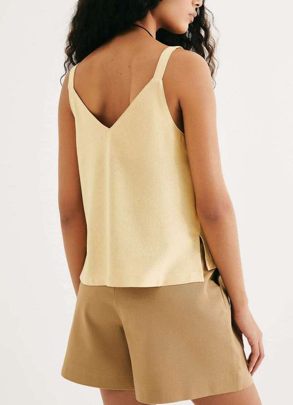 Hering - Regata Feminina Decote V Box Amarelo 3