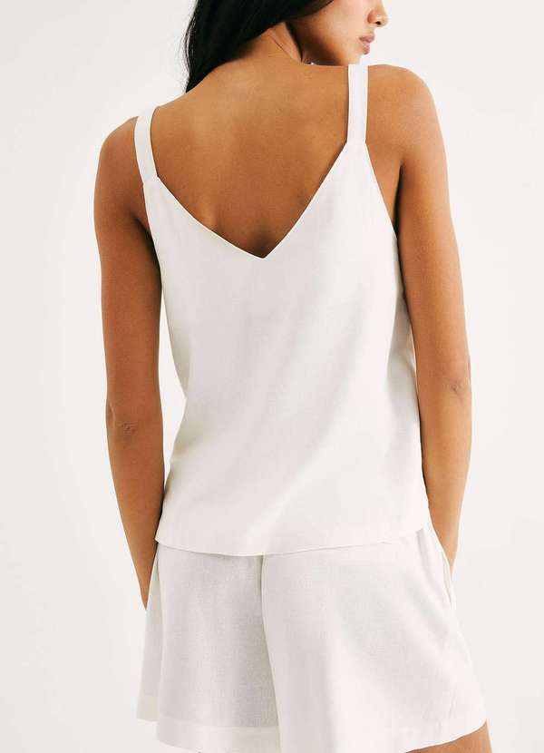 Hering - Regata Feminina Decote V Box Branco 3