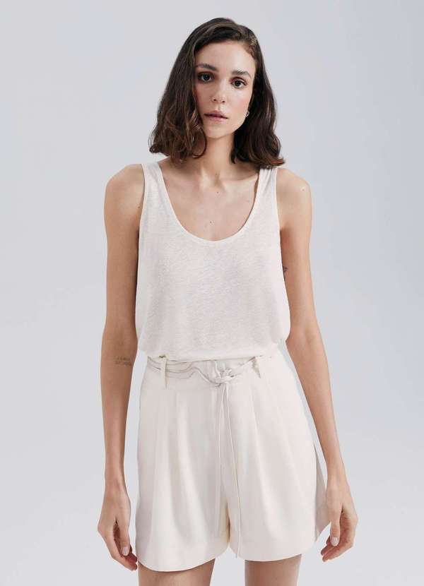 Hering - Regata Feminina em Viscolinho Branco