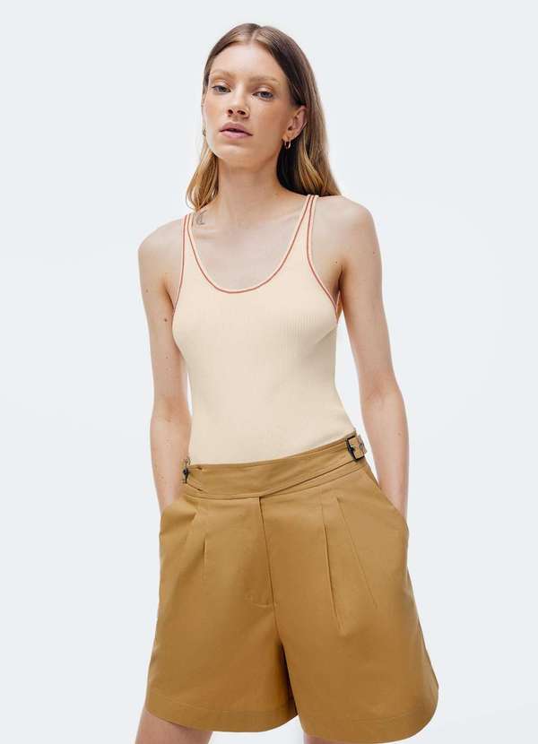 Hering - Regata Feminina Slim em Trico Leve Branco