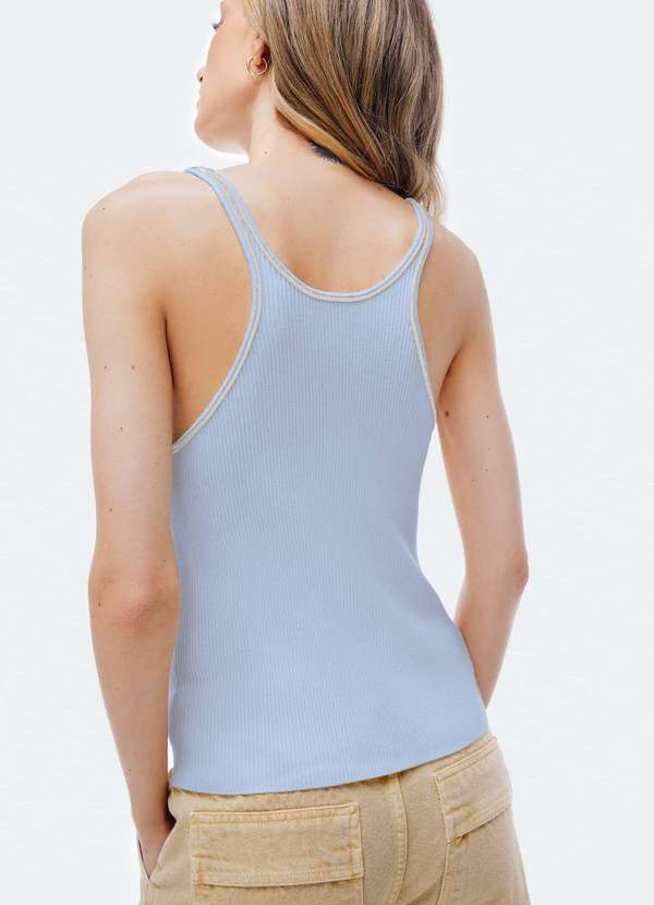 Hering - Regata Feminina Slim em Trico Leve Azul 3