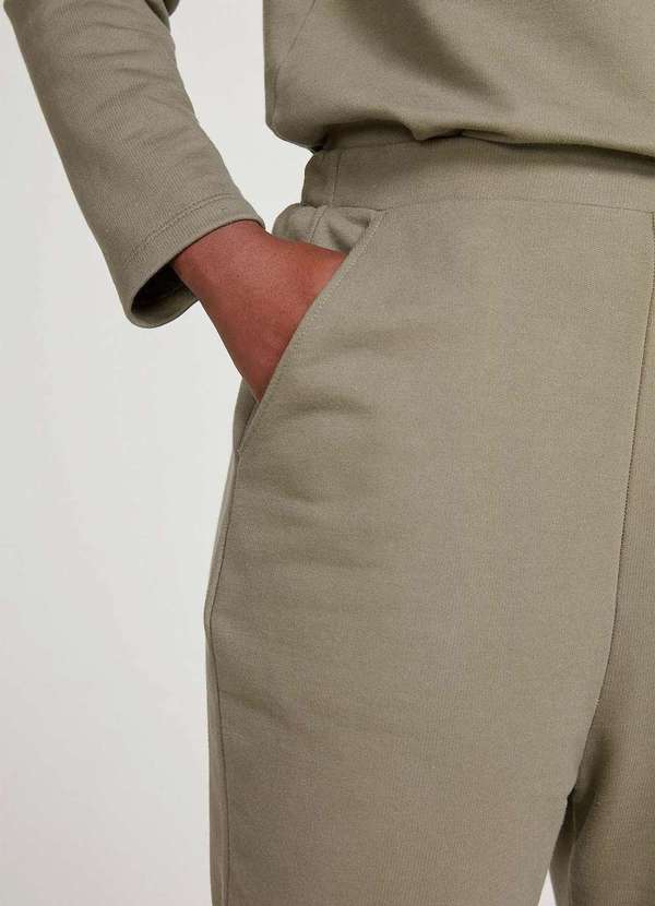 Hering - Calca Basica em Moletom Feminina Cintura Alta Jogger Verde 5