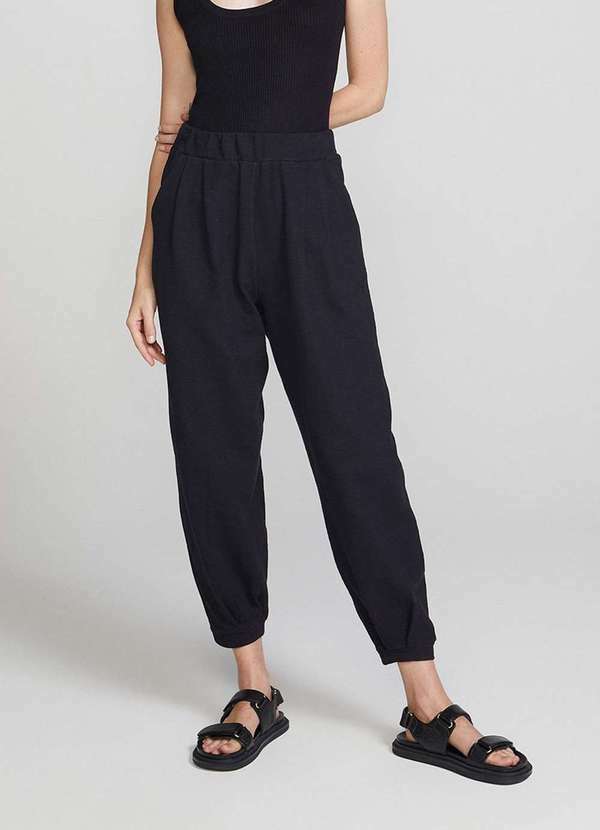 Hering - Calca Basica Feminina Cintura Alta Jogger Preto