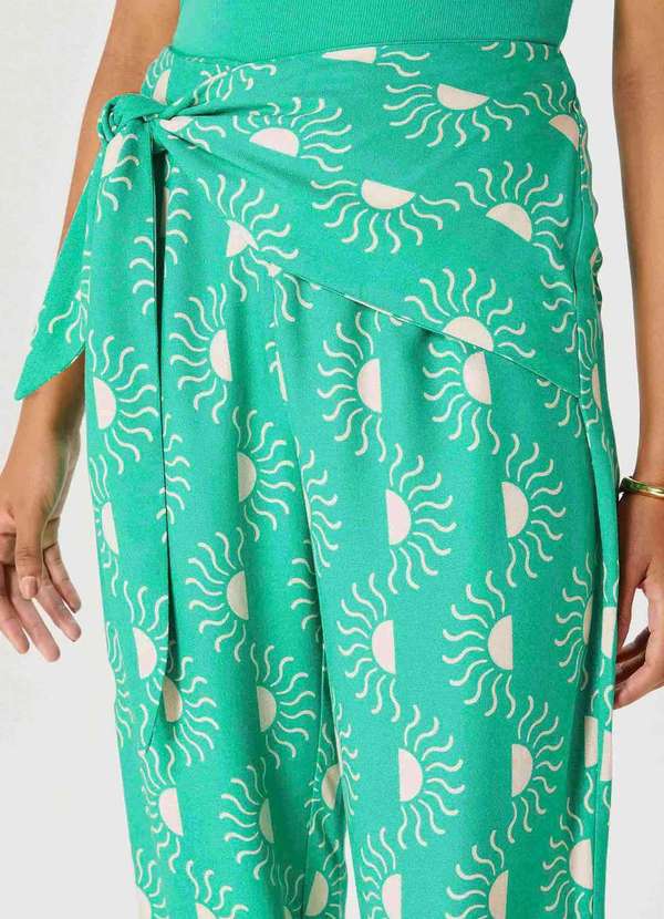 Hering - Calca Feminina Carrot Estampada Cintura Alta Verde 3