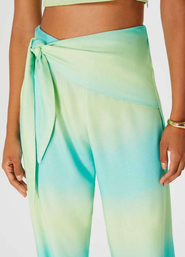 Hering - Calca Feminina Carrot Estampada Cintura Alta Verde 2